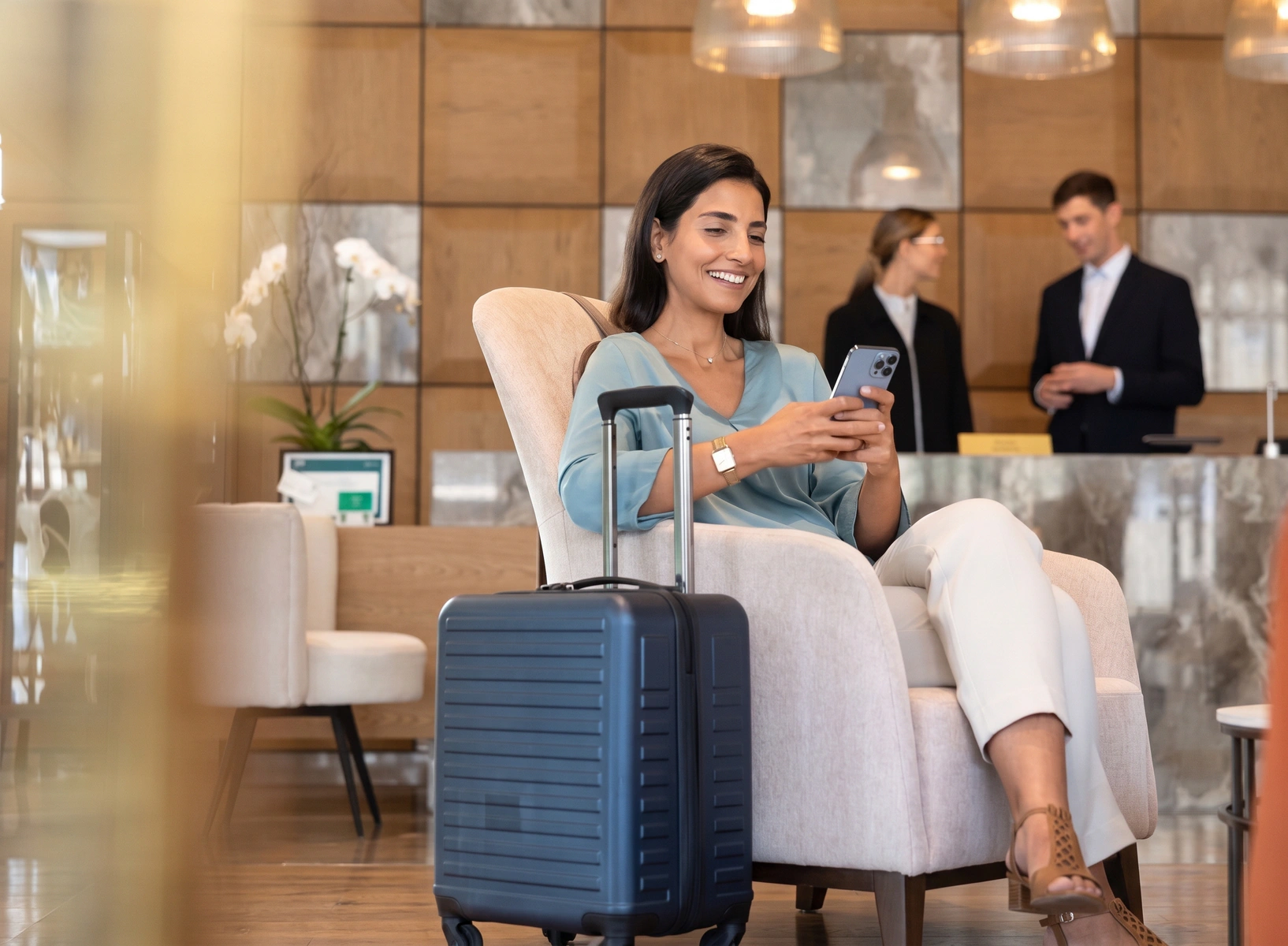 Aeronave vista do lounge — experiência de viagem premium